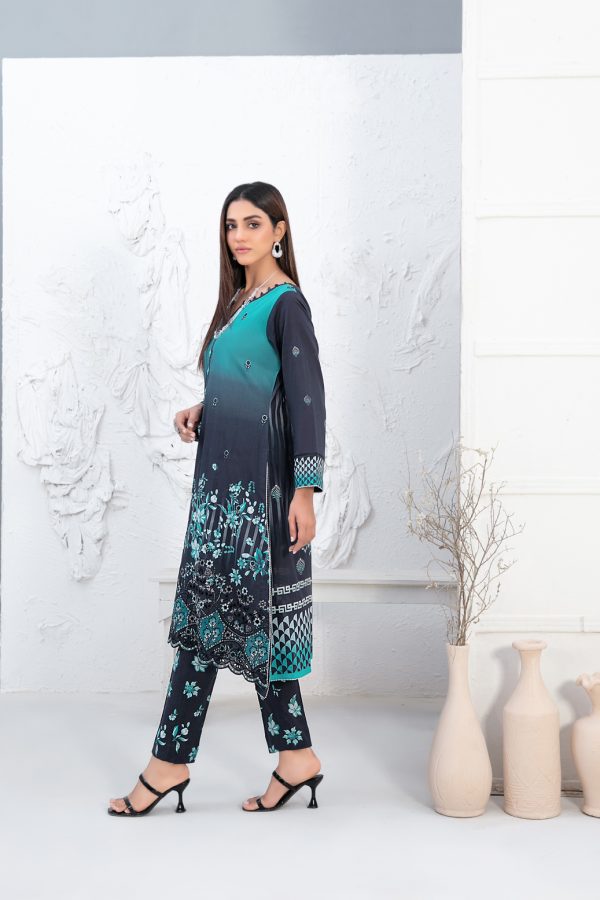 Tawwakal Fabric by Un-Stitched Laserkari Daman Embroidered Digital Printed Lawn Shirt D-05