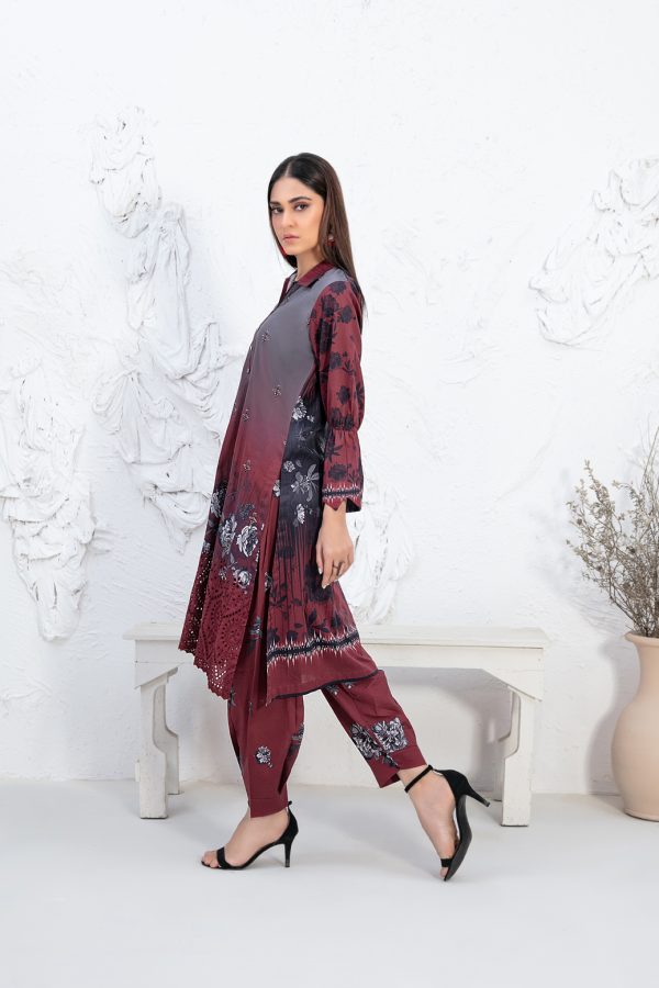 Tawwakal Fabric by Un-Stitched Laserkari Daman Embroidered Digital Printed Lawn Shirt D-03