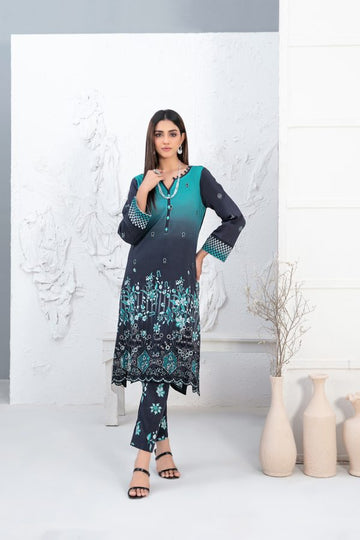 Tawwakal Fabric by Un-Stitched Laserkari Daman Embroidered Digital Printed Lawn Shirt D-05