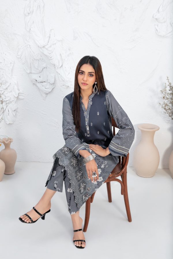 Tawwakal Fabric by Un-Stitched Laserkari Daman Embroidered Digital Printed Lawn Shirt D-06