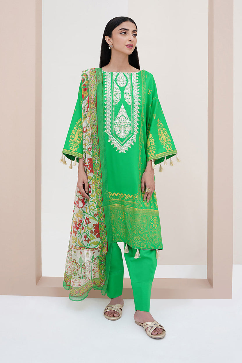 PASTE PRINT EMBROIDERED 3pcs Unstitched by Zellbury Collection