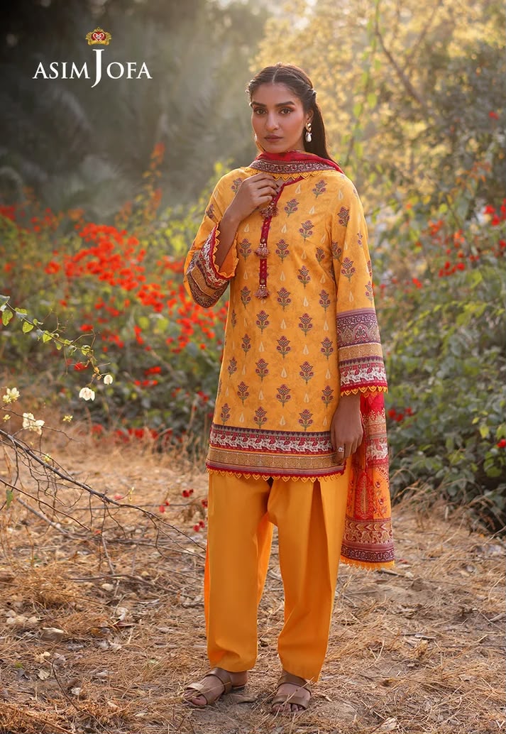Unstitched by Asim Jofa 3 Pcs Digital Printed Lawn Shirt Collection 2026 D-02