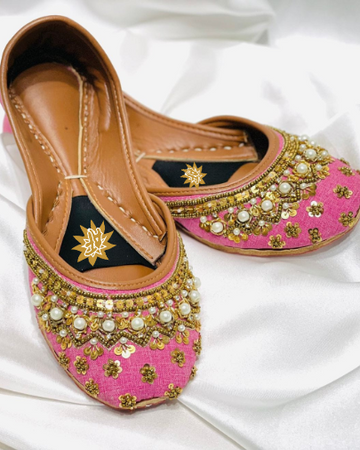 HALFNAWABI PINK HANDMADE KHUSSA BY AYESHA FABRICS