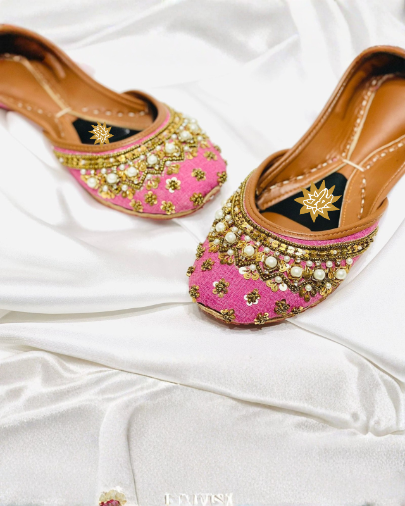 HALFNAWABI PINK HANDMADE KHUSSA BY AYESHA FABRICS