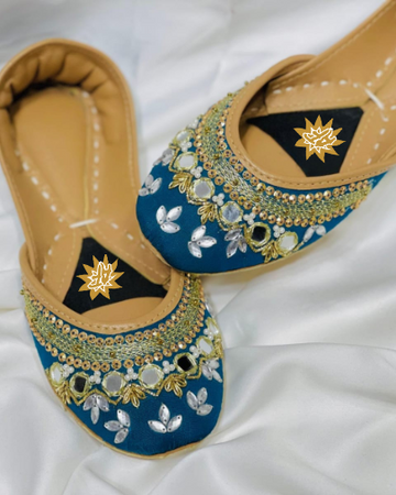 SHEESH BLUE HANDMADE KHUSSA BY AYESHA FABRICS