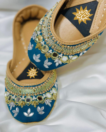 SHEESH BLUE HANDMADE KHUSSA BY AYESHA FABRICS