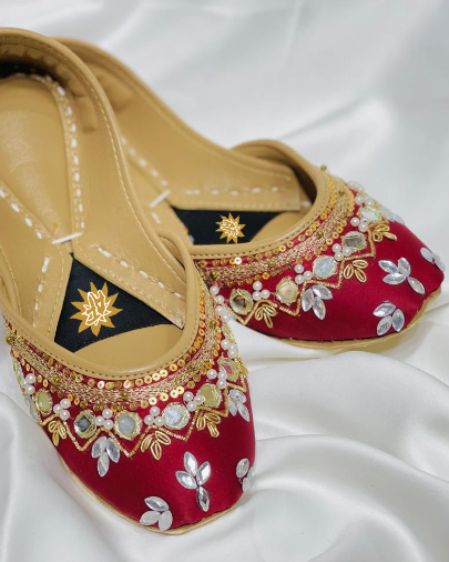 SHEESH REDHANDMADE KHUSSA BY AYESHA FABRICS