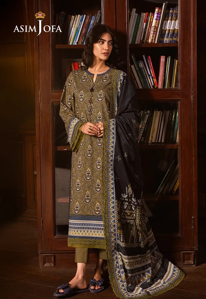 Unstitched by Asim Jofa 3 Pcs Digital Printed Lawn Shirt Collection 2026 D-03