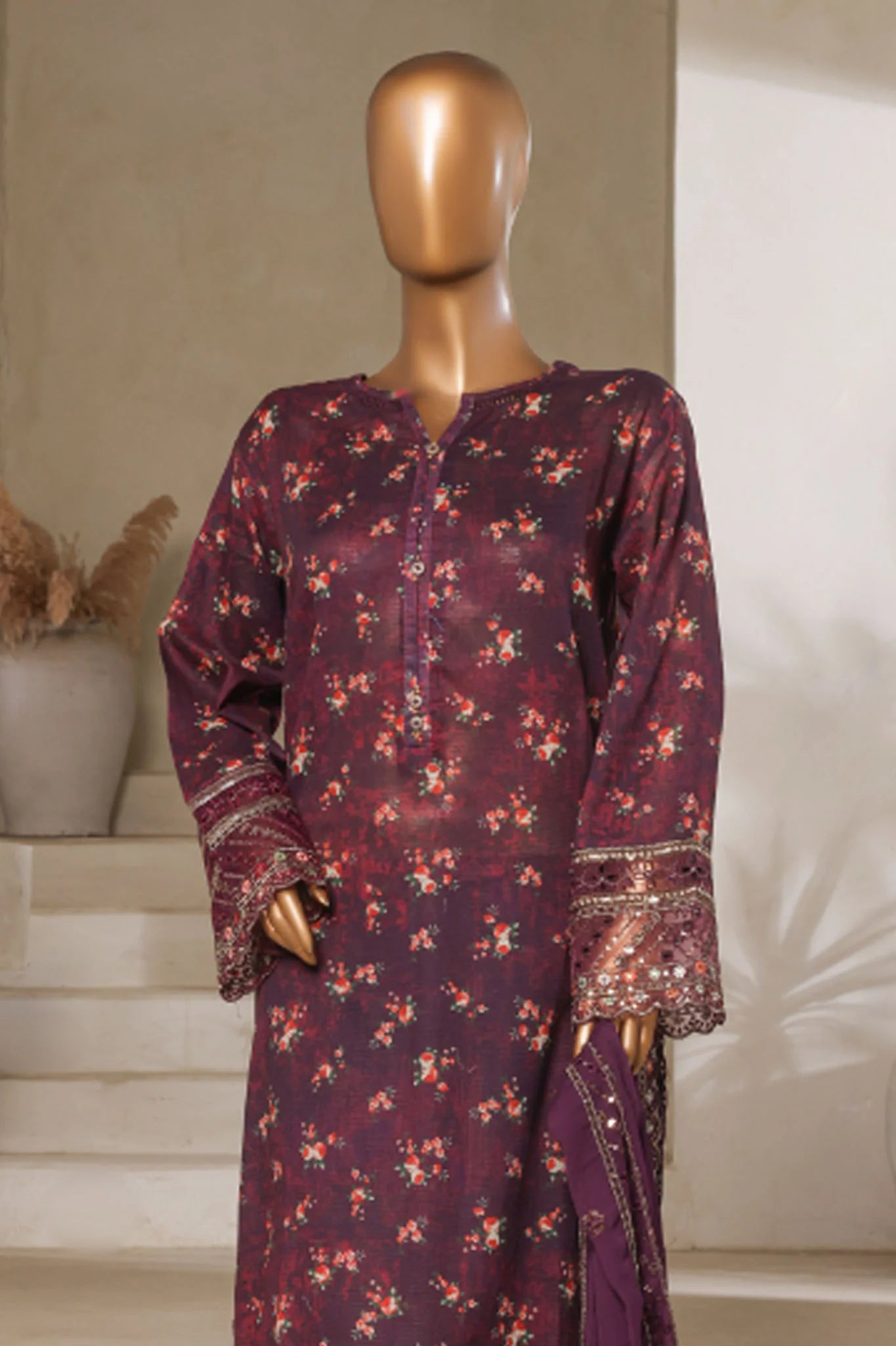 Malika By Sada Bahar Stitched 3 Piece Emb Festive Vol-05 Collection'2025-EMB Chiffon dupatta-Falsa