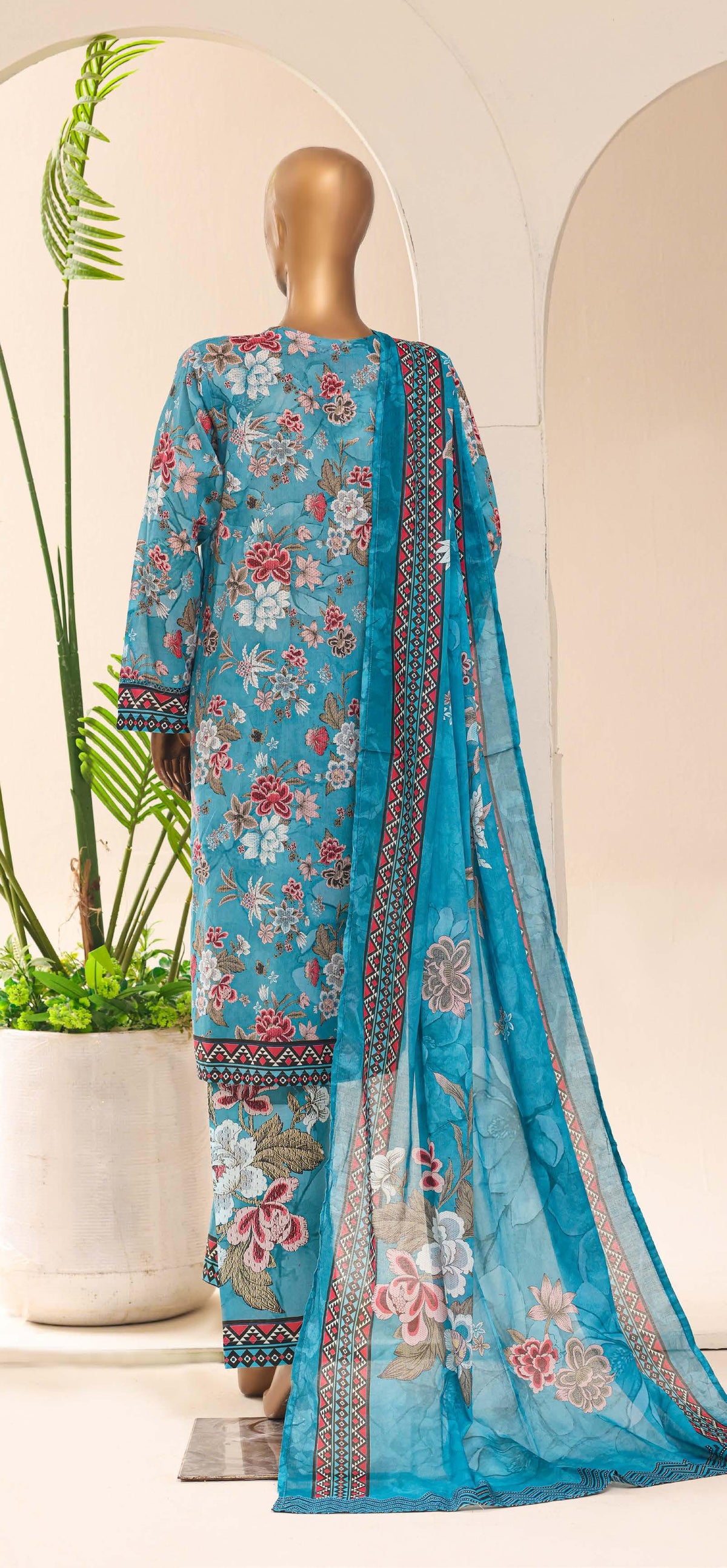 Aashkaar by HZ Textile Embroidered Lawn Stitched 3 Piece Suit - D-05