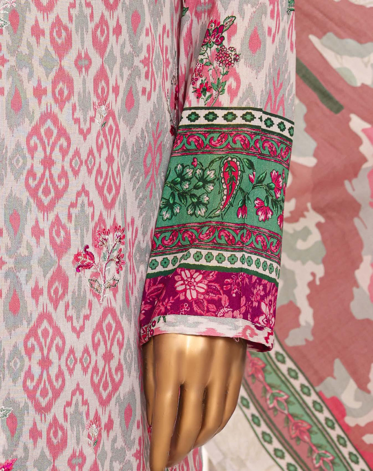 Aashkaar by HZ Textile Embroidered Lawn Stitched 3 Piece Suit - D-06