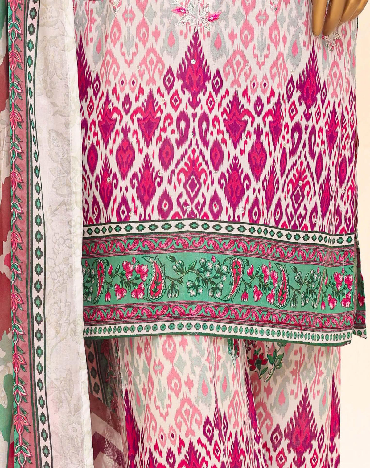 Aashkaar by HZ Textile Embroidered Lawn Stitched 3 Piece Suit - D-06