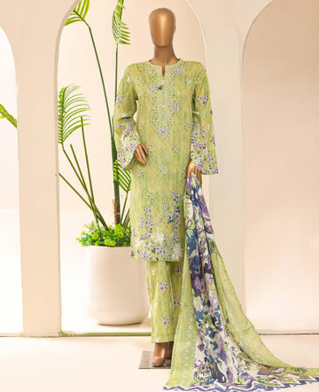 Aashkaar by HZ Textile Embroidered Lawn Stitched 3 Piece Suit - D-07