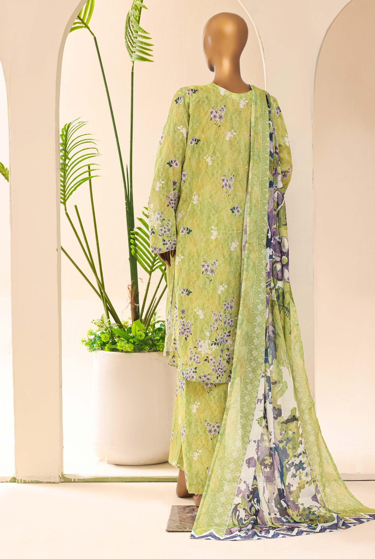 Aashkaar by HZ Textile Embroidered Lawn Stitched 3 Piece Suit - D-07