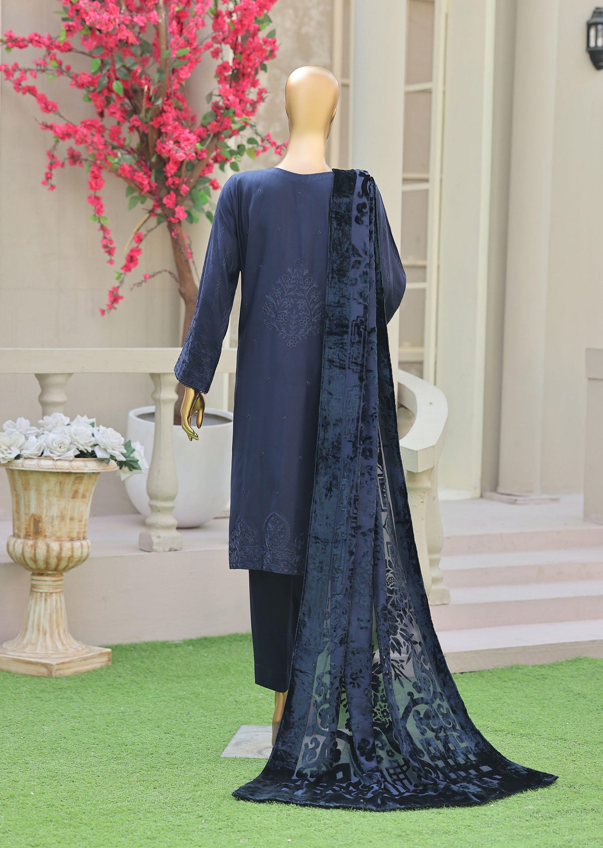 HZ Unstitech Velvet Royal Needlework Luxe 3piece Suite Collection D-06