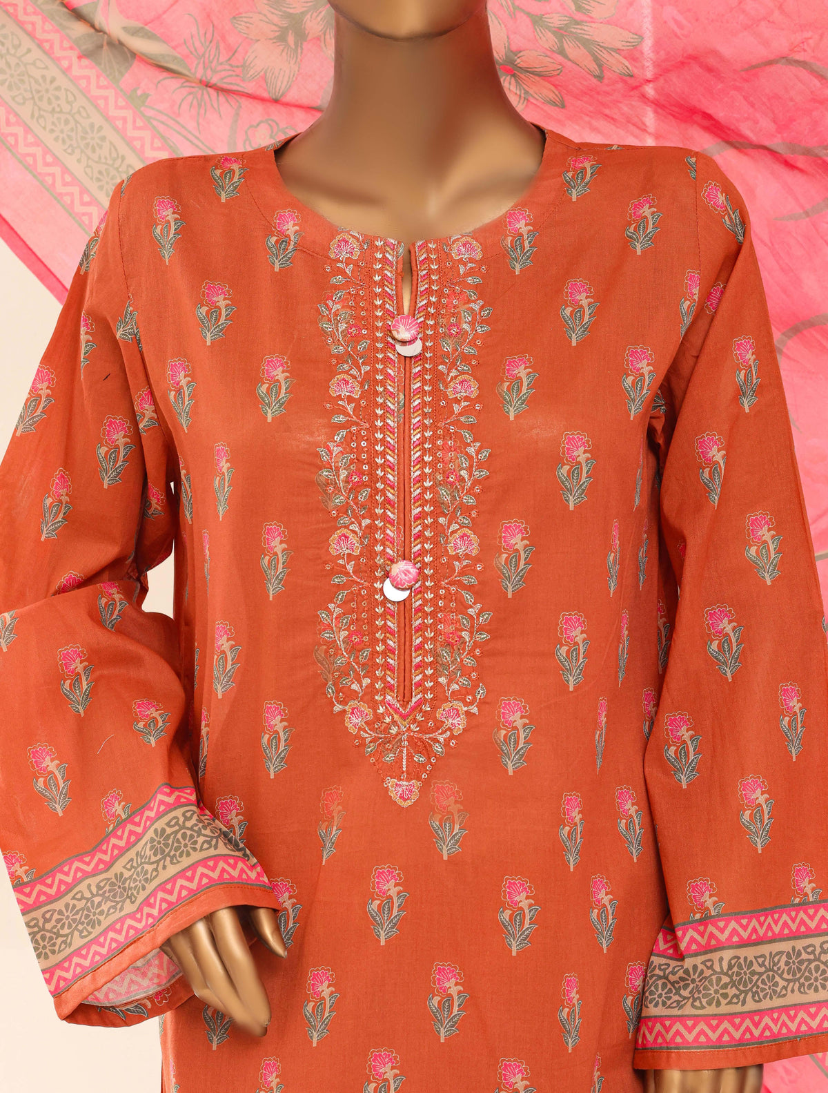 Aashkaar by HZ Textile Embroidered Lawn Stitched 3 Piece Suit - D-08