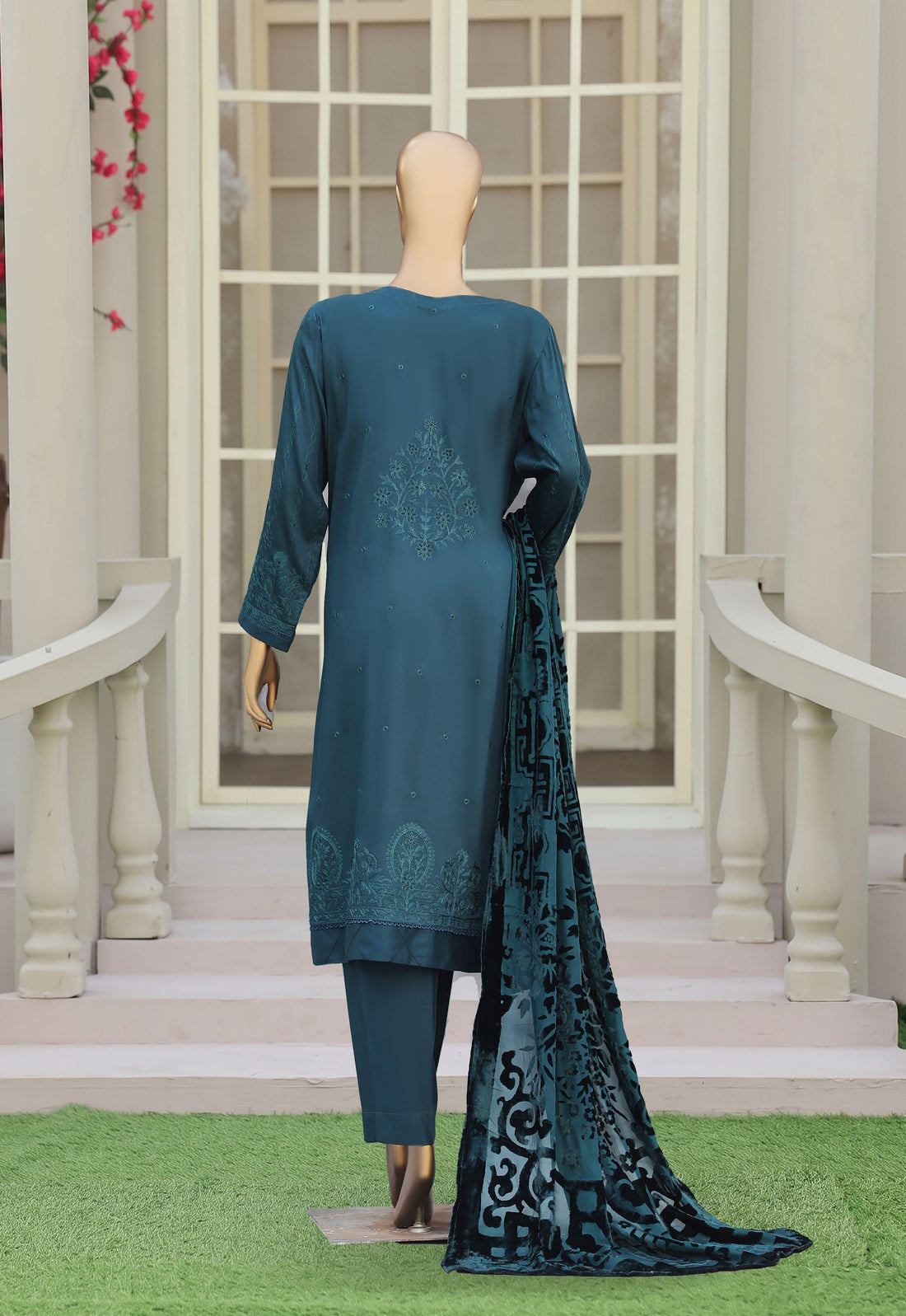 HZ Unstitech Velvet Royal Needlework Luxe 3piece Suite Collection D-07