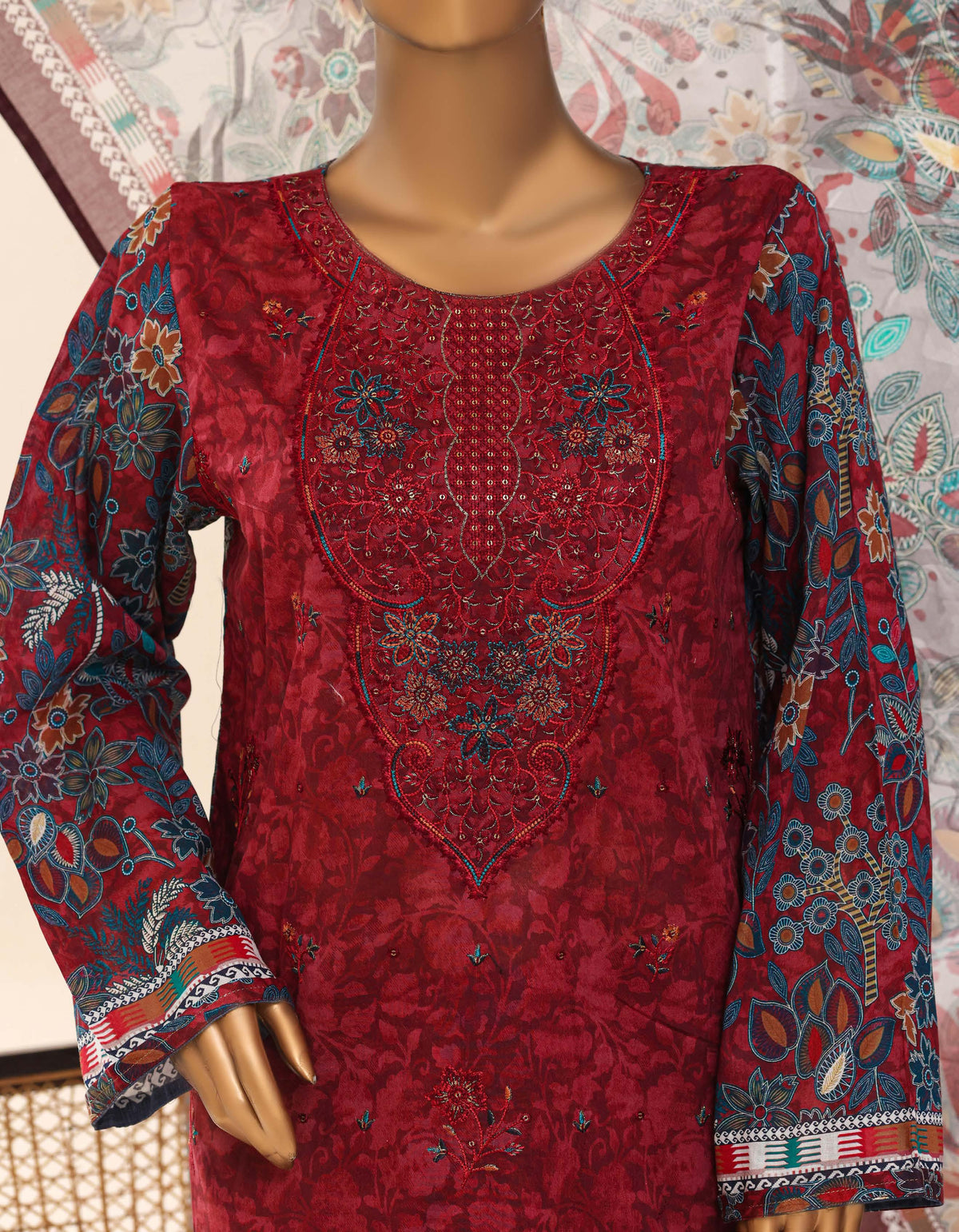 Aashkaar by HZ Textile Embroidered Lawn Stitched 3 Piece Suit - D-10