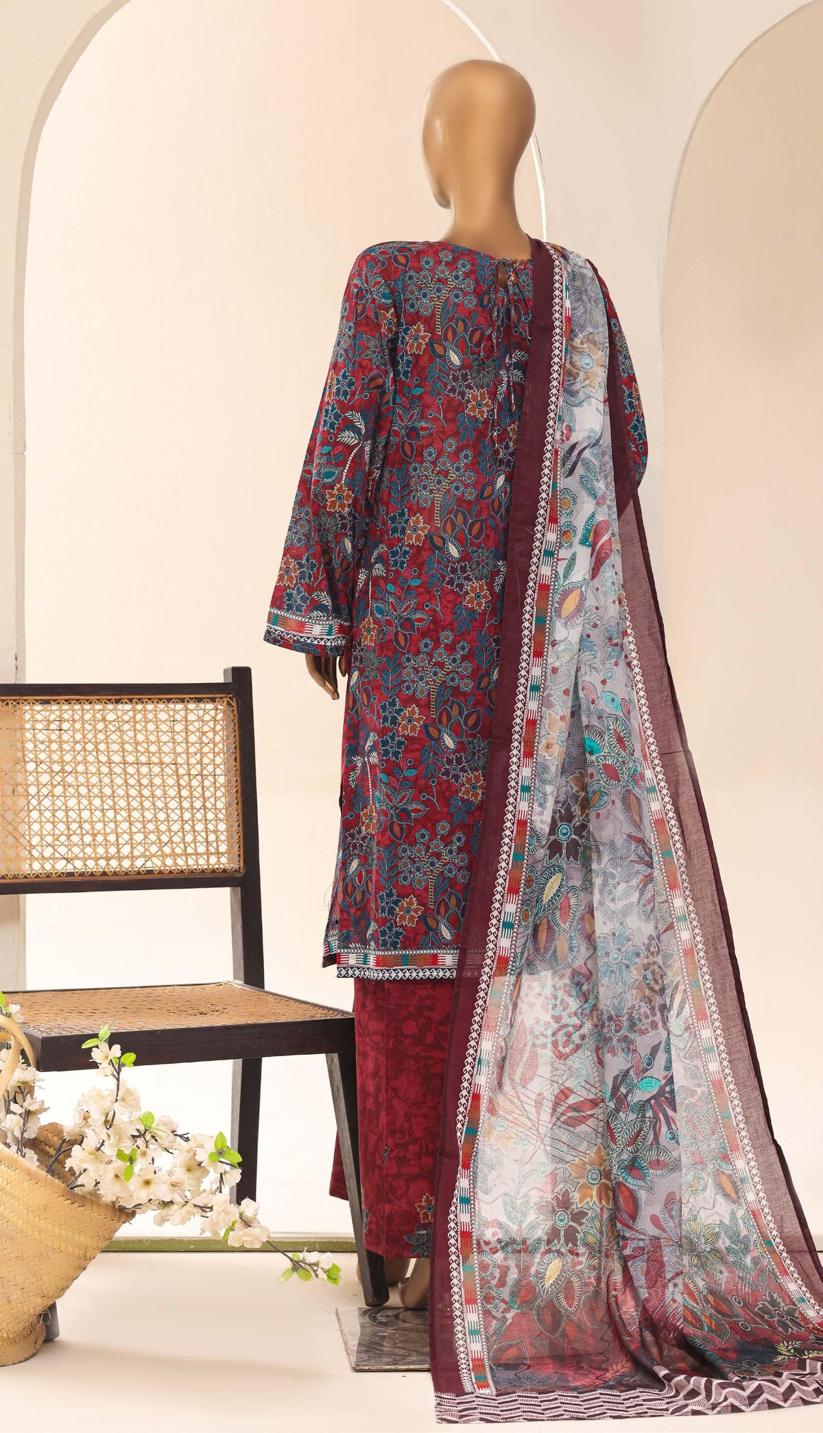 Aashkaar by HZ Textile Embroidered Lawn Stitched 3 Piece Suit - D-10