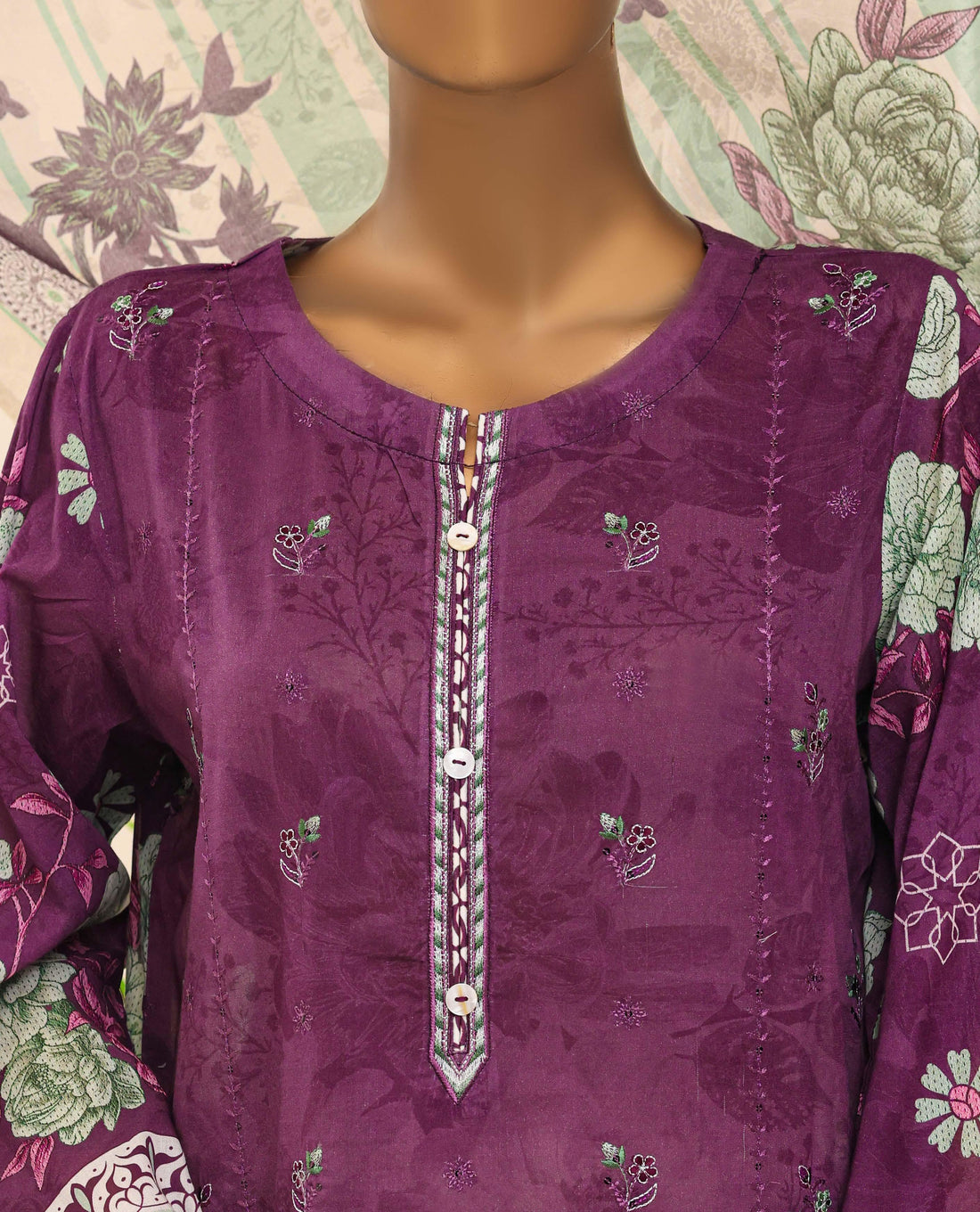 Aashkaar by HZ Textile Embroidered Lawn Stitched 3 Piece Suit - D-01