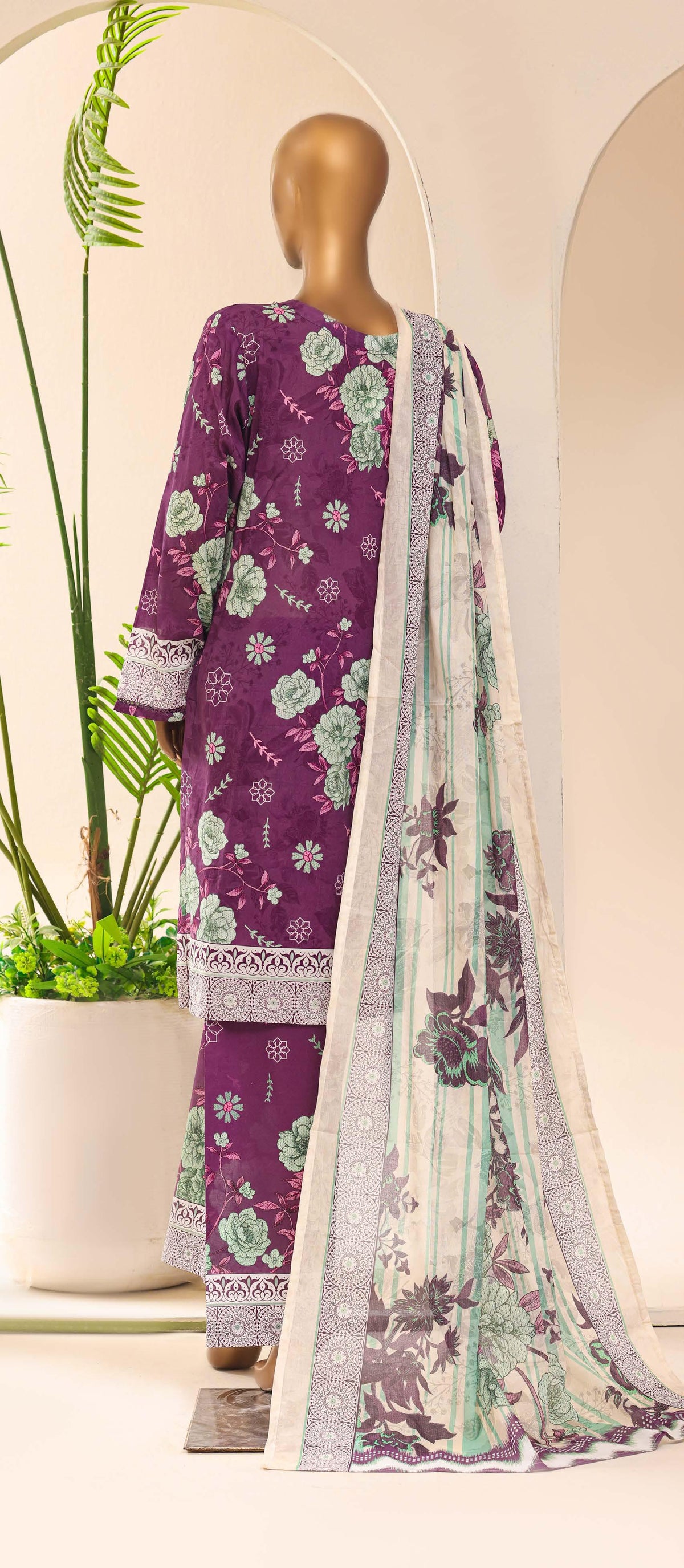 Aashkaar by HZ Textile Embroidered Lawn Stitched 3 Piece Suit - D-01