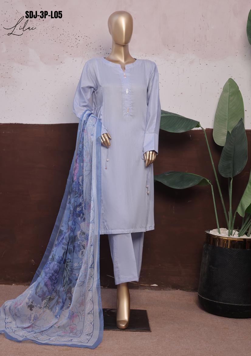 HZ Textile RTW Daily Drop Solid Twinset With Printed Fancy Dupatta 3PC Collection 2025 D-L05