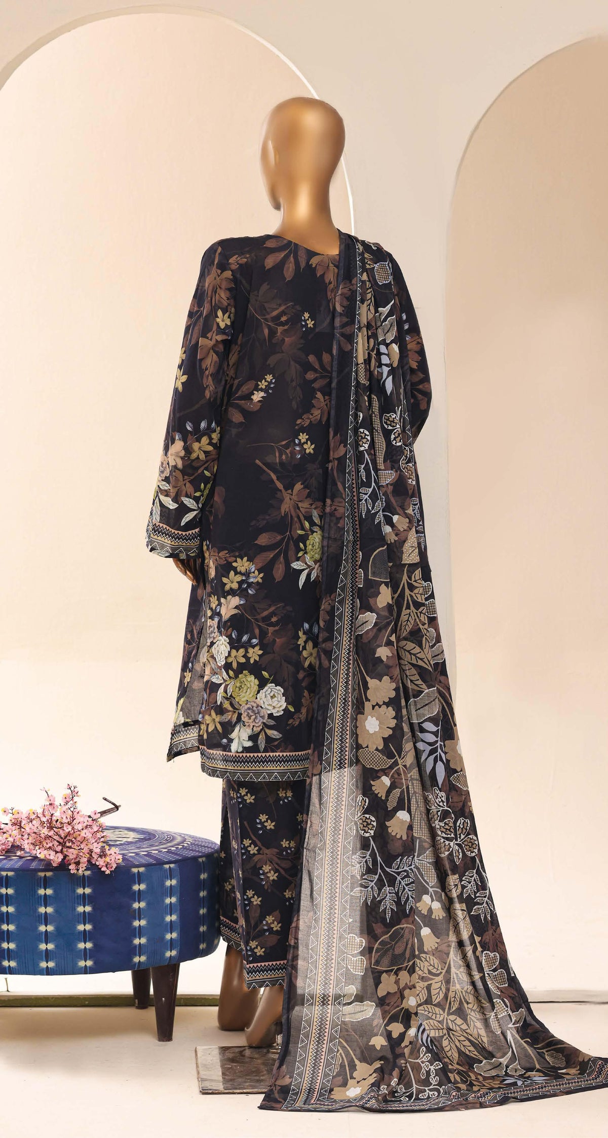 Aashkaar by HZ Textile Embroidered Lawn Stitched 3 Piece Suit - D-03