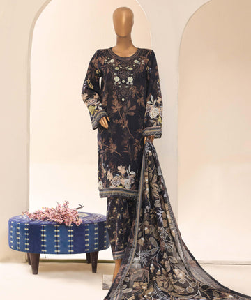Aashkaar by HZ Textile Embroidered Lawn Stitched 3 Piece Suit - D-03