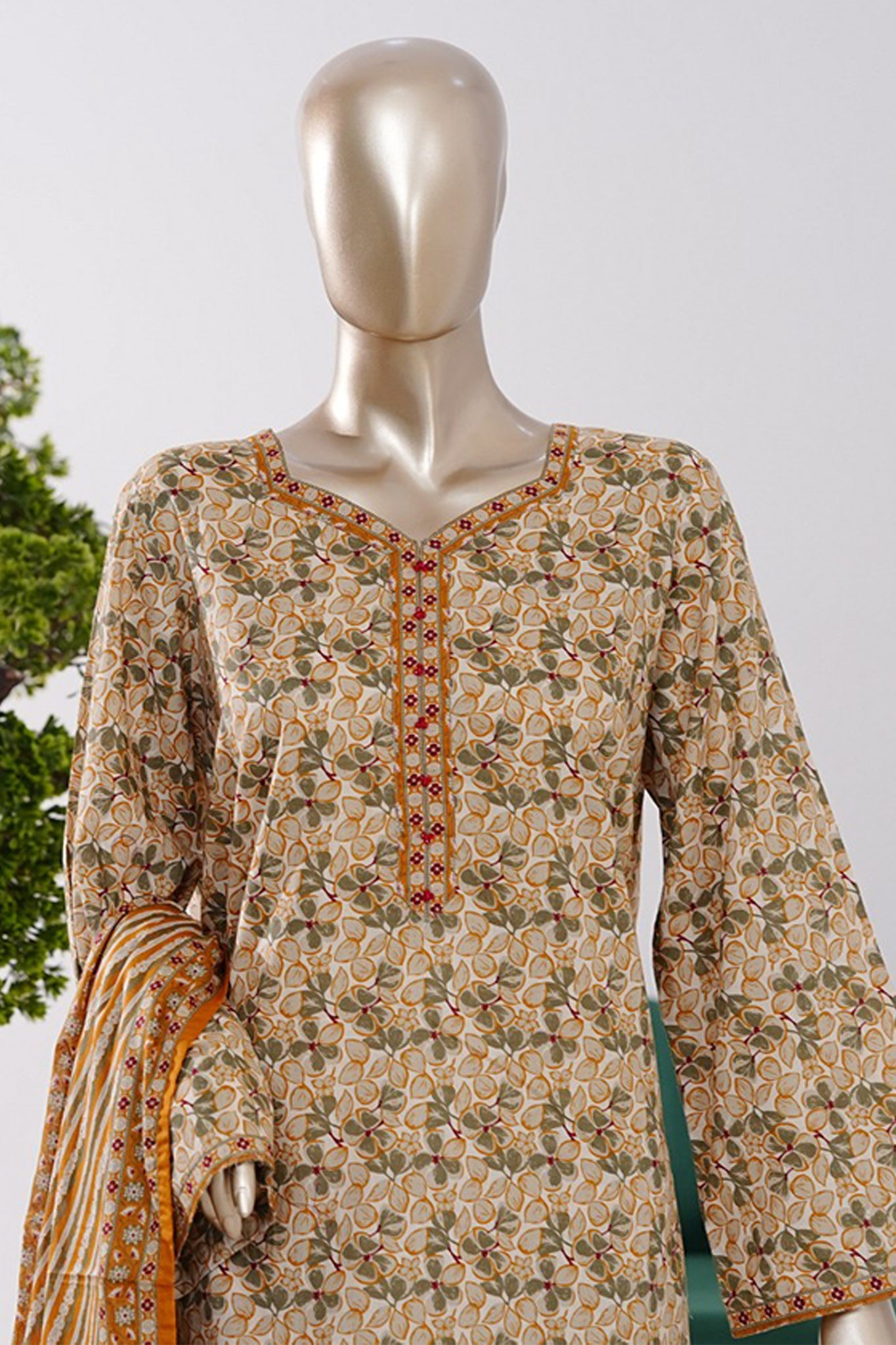 BIN SAEED Luxury Lawn Printed With Farshi Shalwar Vol-01 3Piece Stitched COLLECTION 2026 D-#02