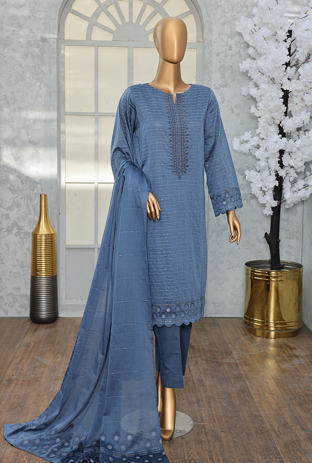 Valencia By HZ Textiles Embroidered Jacquard Suit Unstitched 3 Piece Collection 2025 D-07