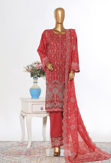 Bin Saeed Luxury Lawn White & White Chickenkari Embroidery 3Piece Stitched COLLECTION 2026. D-05