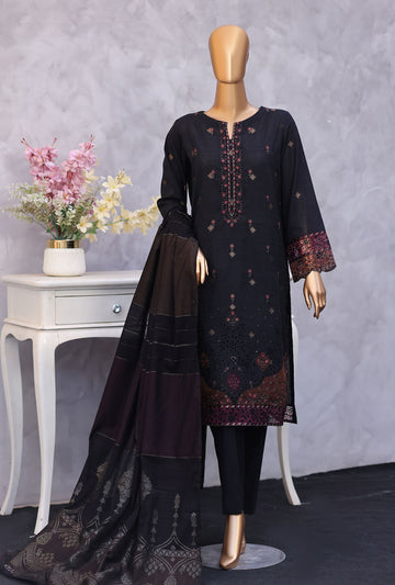Turkish Embroidered Jacquard 3Piece  Unstitched Suit by HZ Textiles 2026 D#-01
