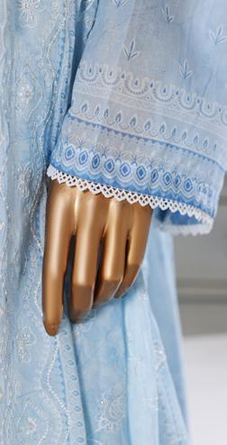 Bin Saeed Luxury Lawn White & White Chickenkari Embroidery 3Piece Stitched COLLECTION 2026. D-04