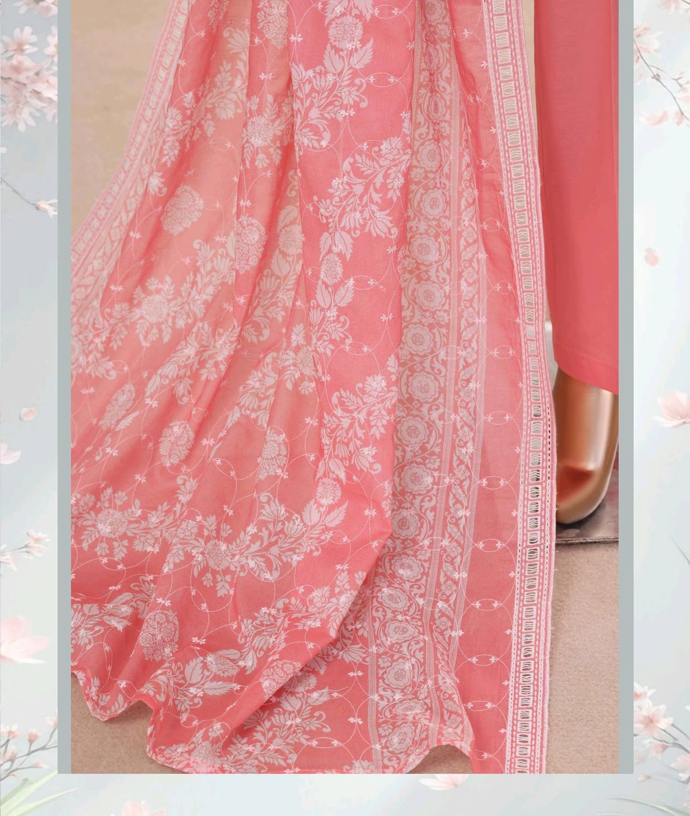 HZ Textiles Luxury Printkari Embroidered Lawn Suit Stitched 3 Piece 2026 D#-01