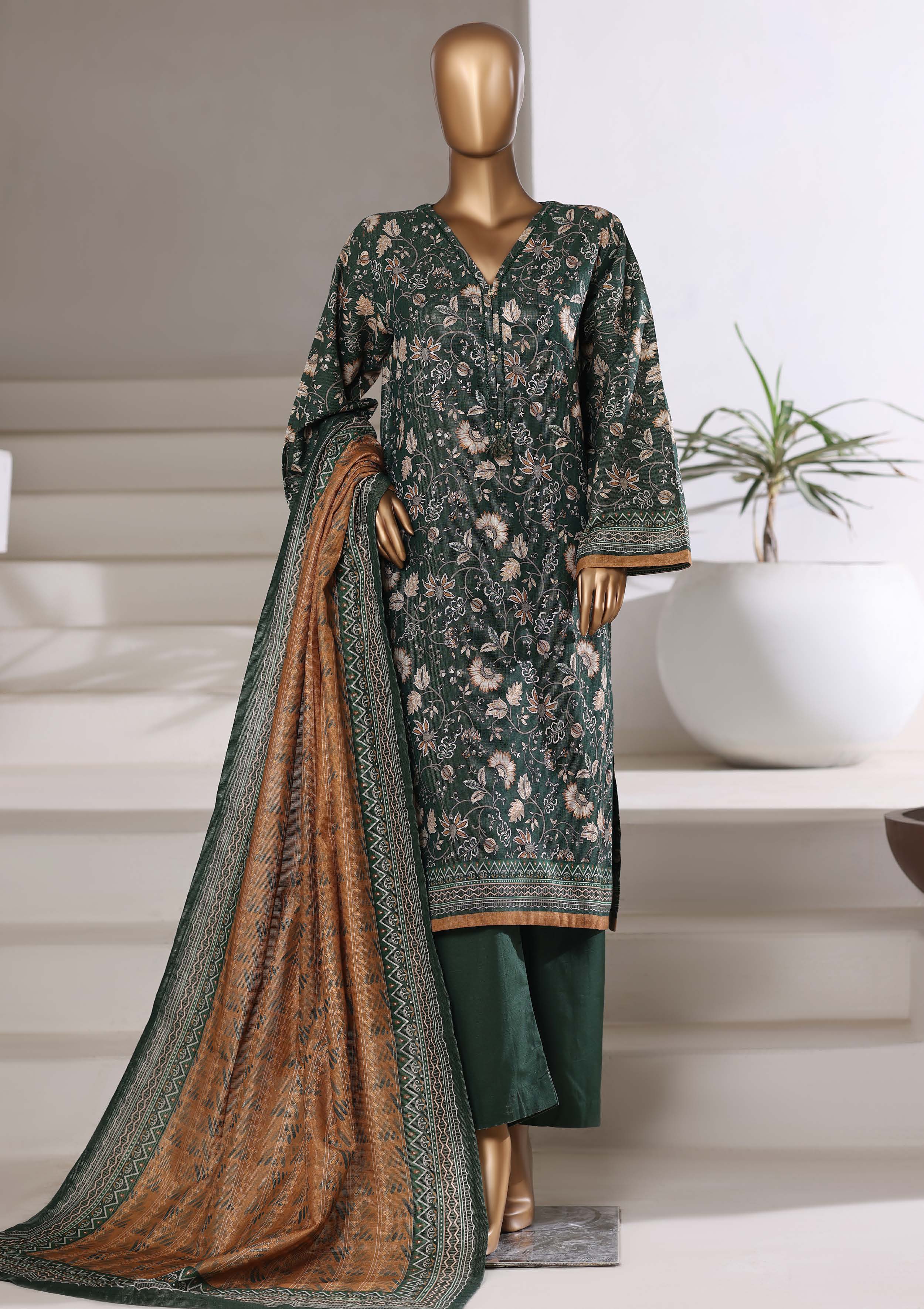 Sadabahar Shimmer Printed Khadder 3PCS Stitched Vol—1 Collection 2025 D-08