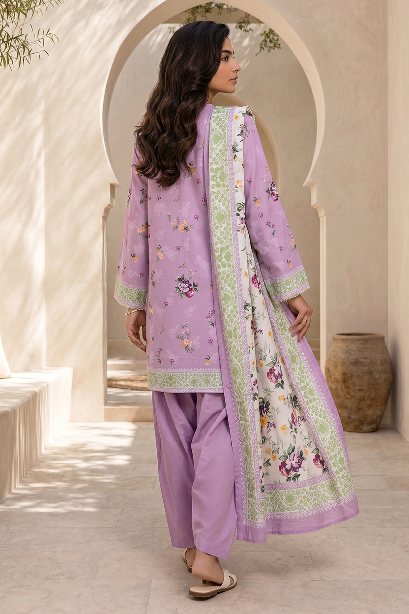 Zellbery Luxury Lawn Printed 3Piece Unstitched Collection 2026 WUS26X38063