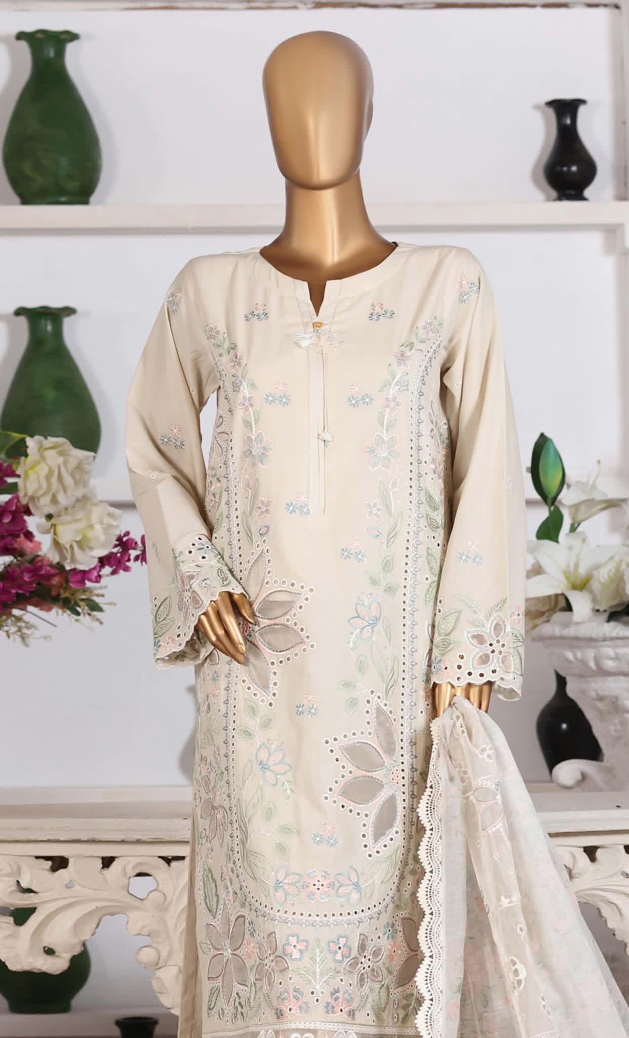 Hz Muse Luxury Heavy Embroidery Festive 3Piece Stitched Collection 2026 D#-06