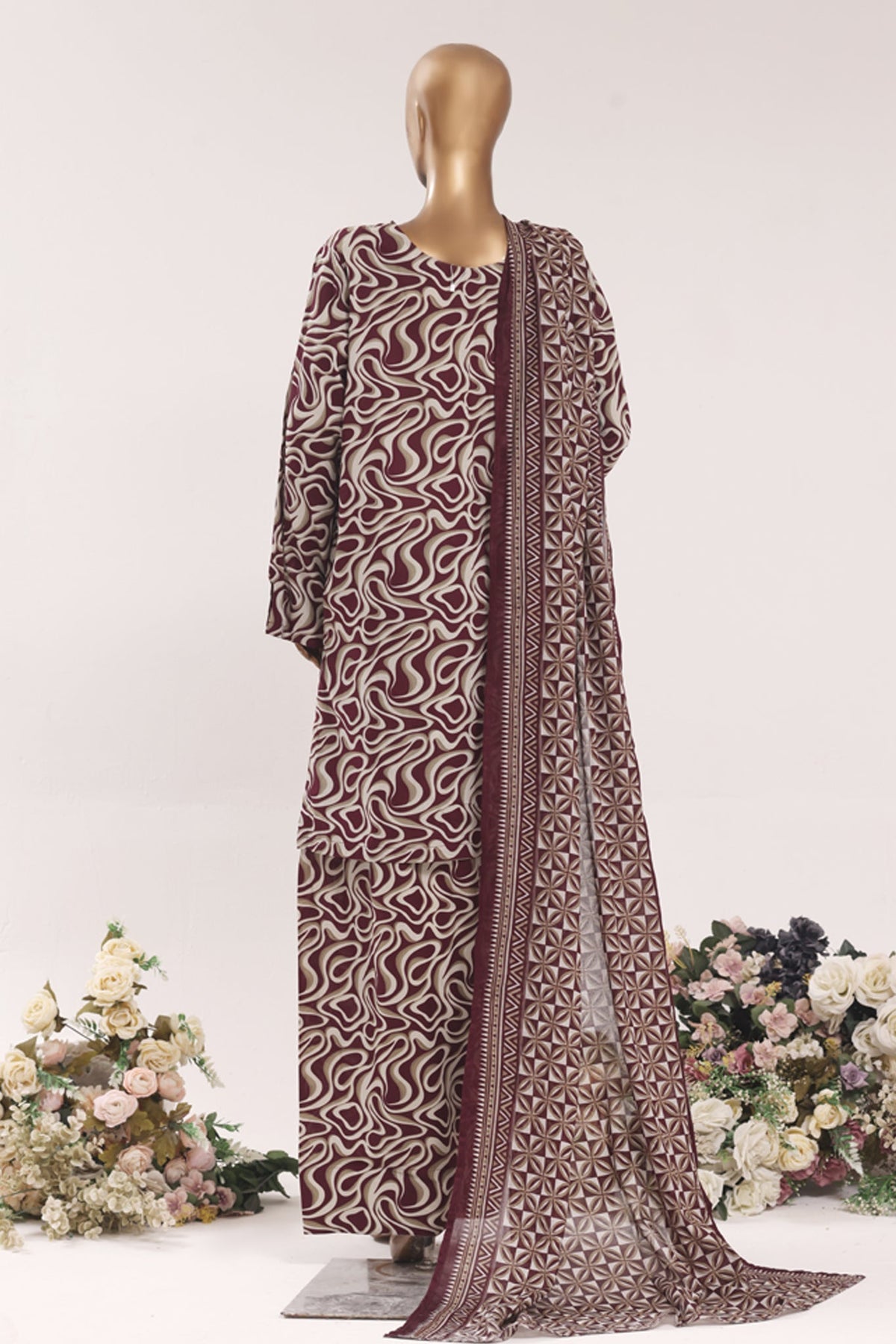BIN SAEED Luxury Lawn Printed With Farshi Shalwar 3Piece Stitched COLLECTION 2026 D-#11