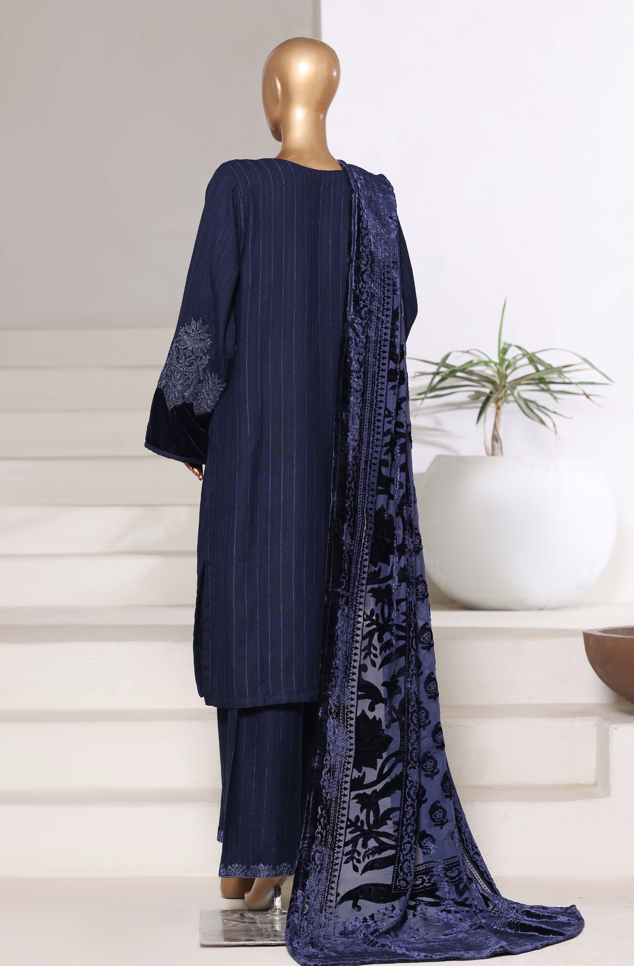 Sadabahar Stitched Winter Embroidery Dhanak 3Piece With Palachi Shwal Collection 2025 SDPL -04
