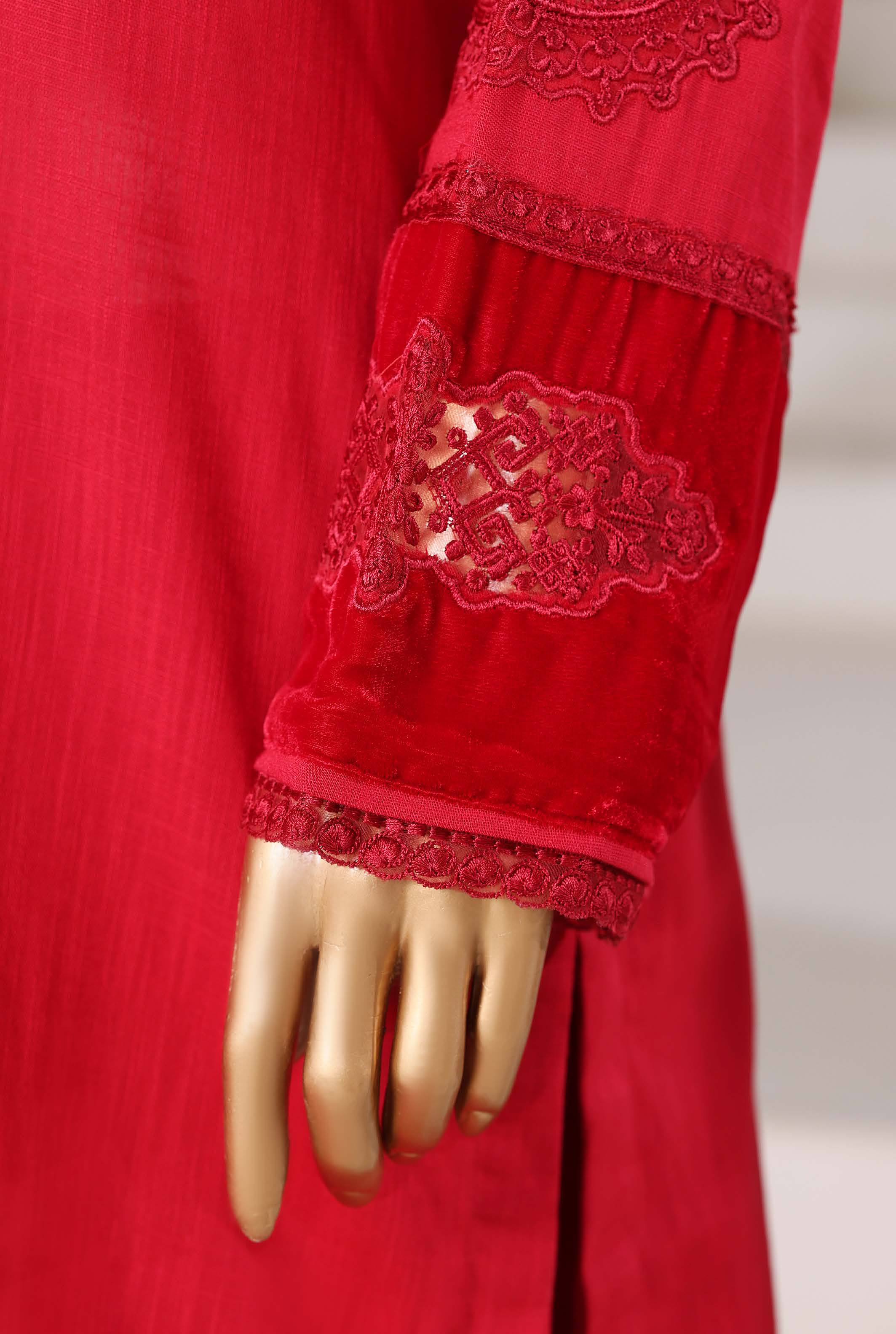 Sadabahar Stitched Premium Winter Cross Slub Texture Fabric With Velvet Collection 2025 CSTV -03