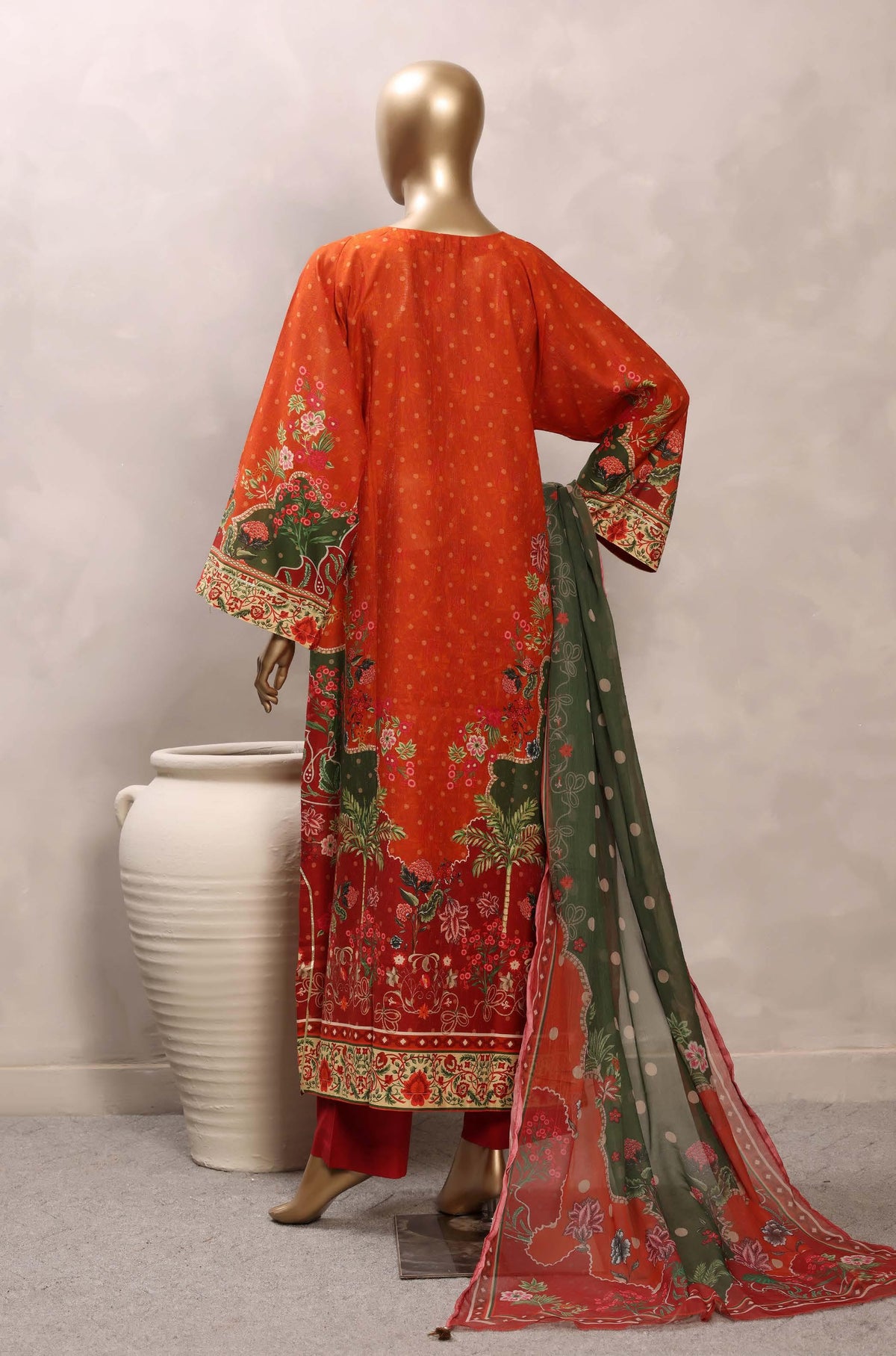 Sadabahar Luxury Chimti Lawn 3Piece Ready To Wear Kaftan Collection KFL-1002