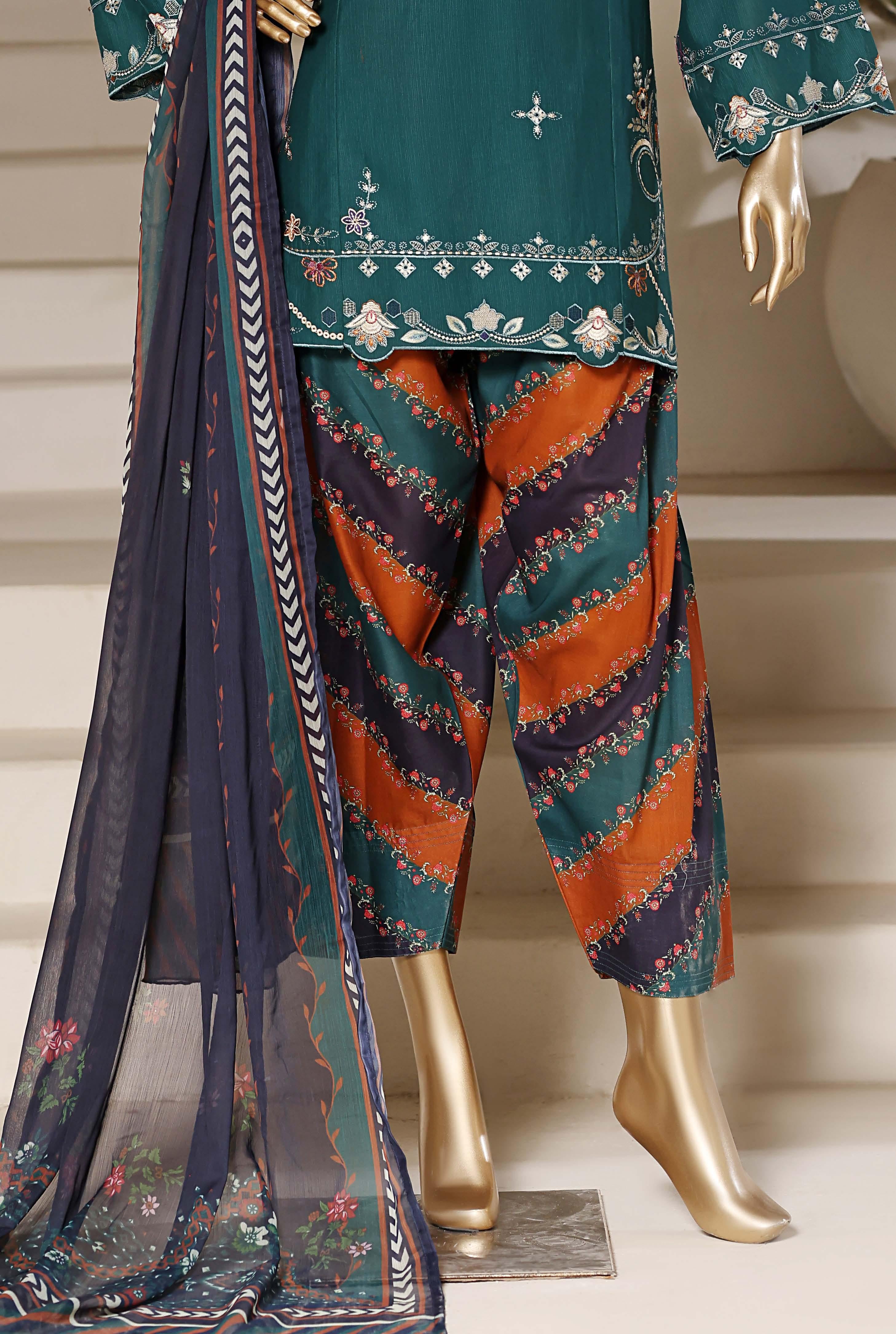 Sadabahar Luxury Eclair Solid  Textured Lawn Embroidery With Digital Printed Chiffon Dupatta With Printed Farshi Shalwar 3Piece Stitched Festive Edition Collection 2026. D#-01