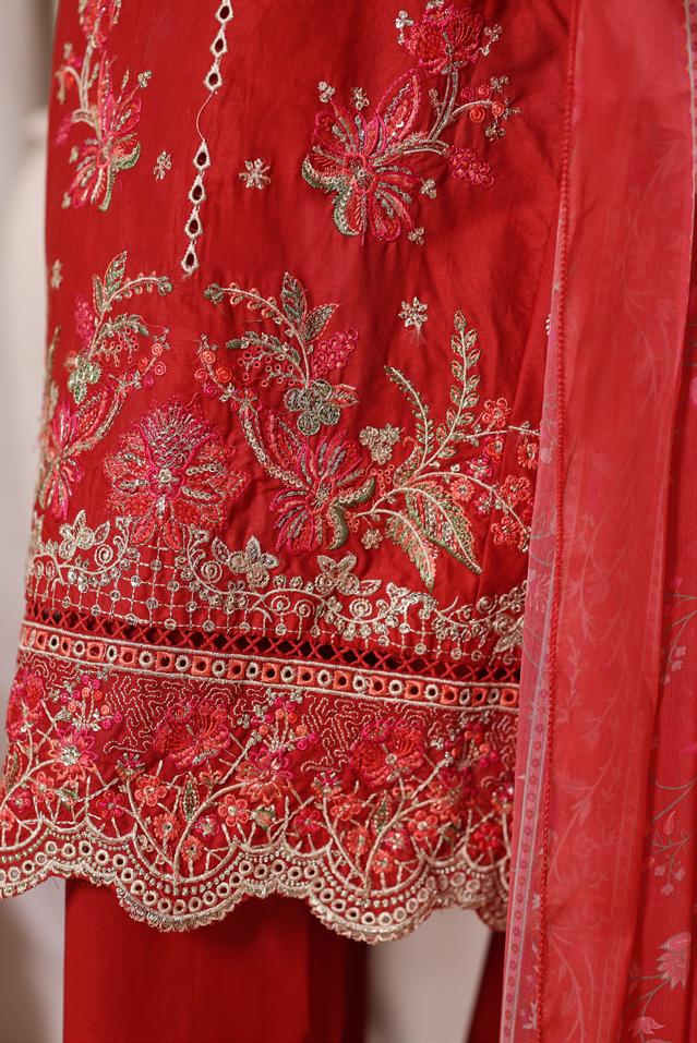 Bin Saeed Luxury Laserkari Lawn With Digital Printed Lawn Dupatta 3Piece Stitched Vol-01 Collection 2026. D#-06