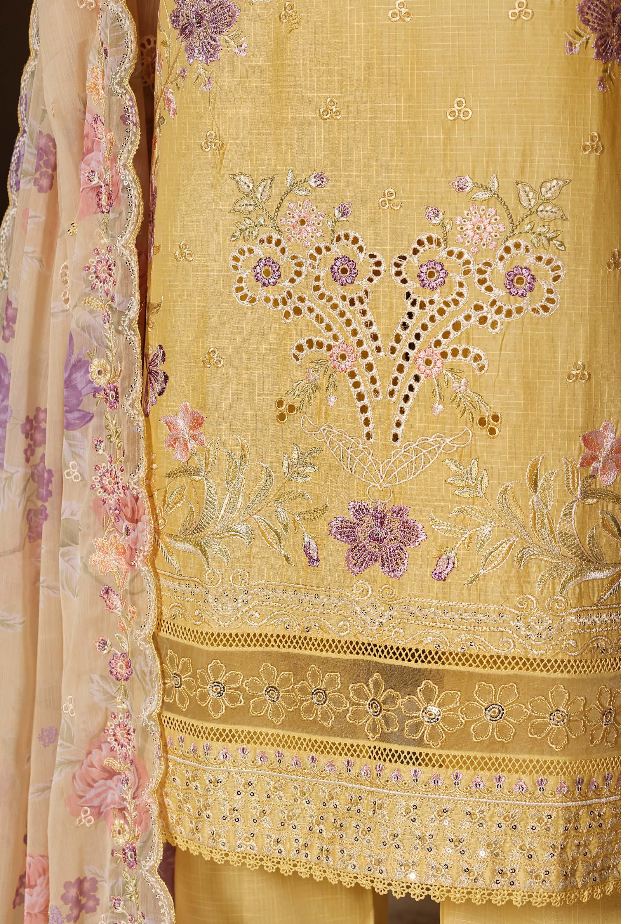 Sadabahar Luxury Slub Viscous Lawn Embroidery With Chiffon Embroidery Dupatta Stitched Vol-10 Collection 2026. LEL-05