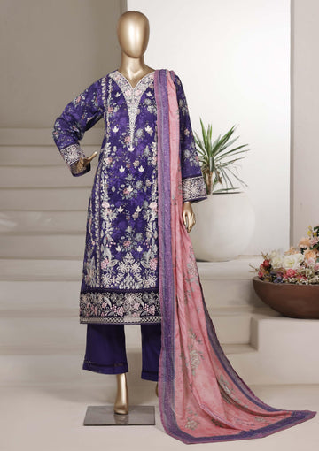 Sadabahar Luxury Signature  Lawn Embroidery 3Piece Stitched Vol-03 COLLECTION 2026. D-07