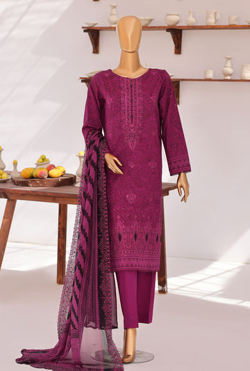 Premium Venice By HZ Textiles Embroidered With Chiffon Embroidery Dupatta Lawn Suit Unstitched 3 Piece Collection 2026 D#-05