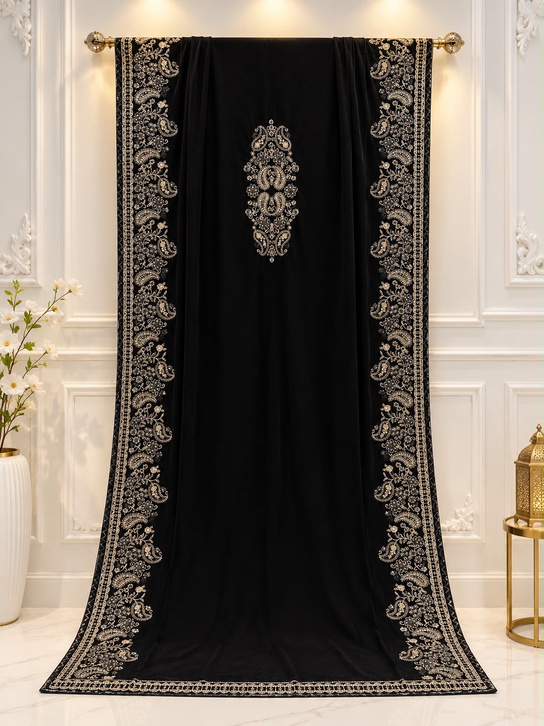 Perimum Exclusive Velvet 9000 Micro Shwal Dupatta Collection (Black)