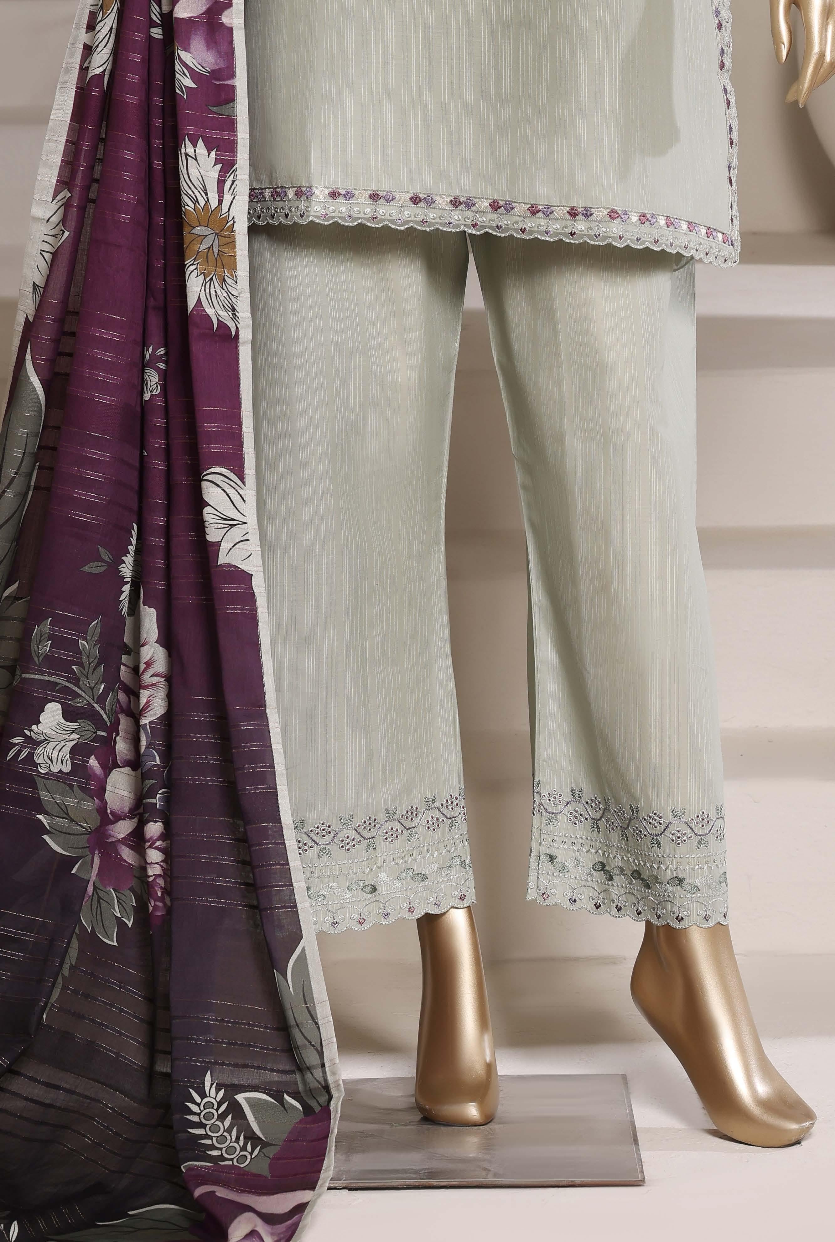 Sadabahar Luxury Eclair Solid  Textured Lawn Embroidery With Digital Printed Lawn Dupatta 3Piece Stitched Eid Festive Edition Collection 2026. D#-05