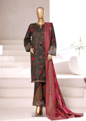 Sadabahar Malika Khaddar Short Length 3Piece Stitched Vol-02 Collection 2025. D-52 Mehandi Green