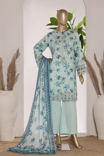 Bin Saeed Stitched 3 Piece Embroidery Lawn Short Length With Broad Flapper Eid Edition Collection 2026 D#06